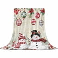 thumbnail image 2 of Christmas Xmas Throw Flannel Blanket 40x60In Elk Snowman Bird Poinsettia Retro Letter Super Soft Cozy Bed Blanket, Lightweight Plush Fuzzy Bed Throw for Bedroom Sofa Couch Living Room, 2 of 4