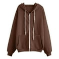 thumbnail image 5 of Girls Zip up Hoodie Jacket Teen Fleece Full Zip Oversized Casual Cardigan Sweatshirts Fashion Fall Jackets Coats with Pockets, 5 of 6