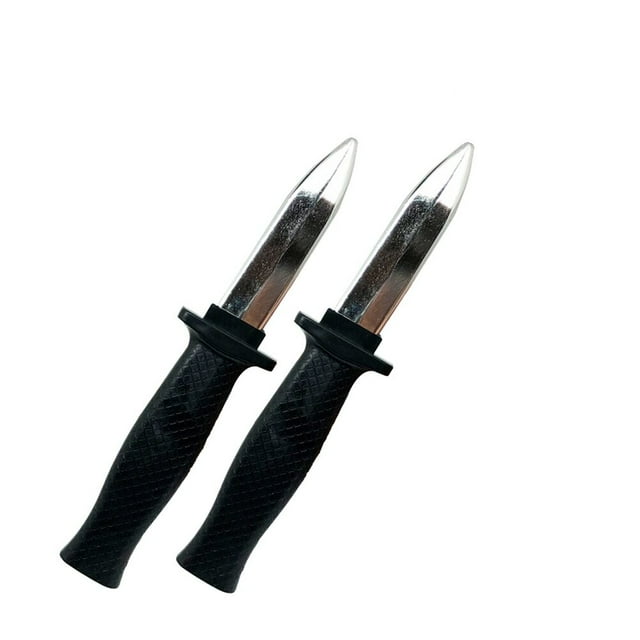 Black Plastic Fake Retractable Knife for Funny Halloween Tricks and Novelty Pranks, 2 Pcs