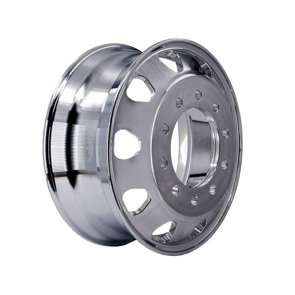 22.5" x 8.25" Forged Aluminum Kenworth Truck Rim – Dual-Side Mirror Polished | 10-Lug 10-Hole Vent | Heavy-Duty OEM Wheel (4pcs)