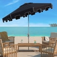 thumbnail image 2 of Safavieh Zimmerman 9ft UV-Resistant Metal Push Button Tilt Umbrella in Black, 2 of 6