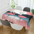 thumbnail image 5 of Pink Flamingos Rectangle Tablecloth Waterproof Polyester Table Clothative Stain Resistant & Wrinkle Resistant Washable Table Cover for Dining Table/Party/Camping 60x120 Inch Decor Gift, 5 of 7