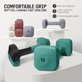thumbnail image 3 of Square Dumbbell Neoprene - 12lbs - Army - Pair, 3 of 6