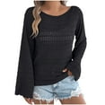 thumbnail image 2 of Qzwdhjm Crochet Cover up for Women Long Sleeve One Shoulder Tops Coverups Loose Lightweight Knit Swimuist Coverup for Lounge Summer, 2 of 8