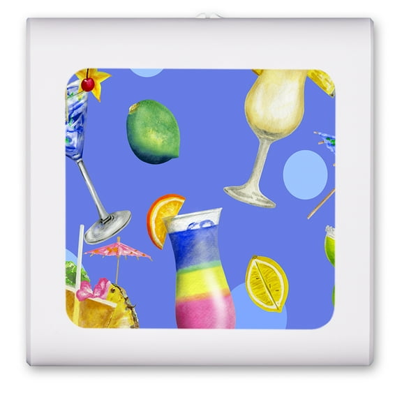 Plug in Dimmable LED Night Light with Dusk to Dawn Auto Sensor, Adjustable Brightness, Warm Light, Auto On/Off Nightlight for Bathroom, Hallway, Nursery, Bedrooms - Cocktails