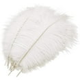 thumbnail image 1 of Mwoot 10pcs Natural Ostrich Feathers, Ostrich Feather Plume for Wedding Party Table Decoration (White, 25-30cm), 1 of 5