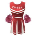thumbnail image 4 of Ediodpoh Cheerleading Student Sports Day Cheerleading Competition Dress Top Skirt Set Red XXL, 4 of 5