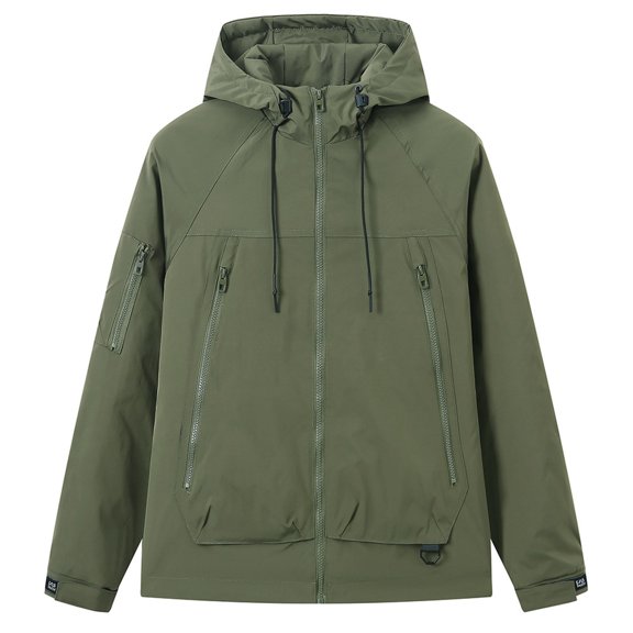 Men's Lightweight Casual Jacket Hooded Windbreaker for Autumn Winter Outdoor Comfortable Stylish Solid Color