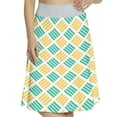 thumbnail image 1 of Women's Geometric Modern Abstract Art Motif A-line Printed Skirt Casual Wear, M, Sea Green and Yellow, by Ambesonne, 1 of 6
