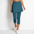 thumbnail image 6 of KHONTS Women's Yoga Skirted Capri Leggings Golf Tennis Pants with Skirt for Running Workout Active Dark Green M, 6 of 7