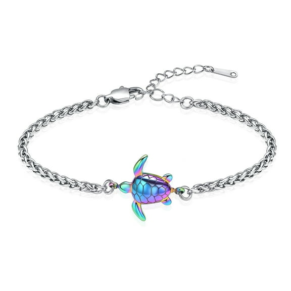 Cremation Jewelry Urn Bracelet for Ashes Sea Turtle Urn Locket Link Chain Bracelet Memorial Ashes Bracelet for Women Men