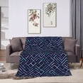 thumbnail image 6 of DouZhe Ultra-Soft Micro Fleece Lightweight Flannel Bed Blanket, Maze Stripes Lines Print Cozy Warm Throw Blankets, 40"x30", 6 of 7