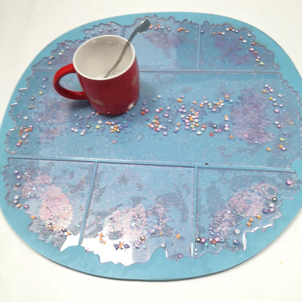 BQBQERT Tray Epoxy Resin Mold Cup Mat Pad Silicone Decorations Casting Tool