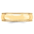 thumbnail image 3 of 14K Yellow Gold 6mm Milgrain Half-Round Wedding Band Ring Size 9, 3 of 7