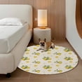 thumbnail image 2 of Cute Lemon Summer Round Area Rug 4Ft Washable Circle Rugs for Bedroom Dining Room, Farmhouse Floral Retro Linen Texture Non-Slip Carpet Floor Mats Indoor Outdoor Carpet Runner Aesthetic Home Decor, 2 of 8