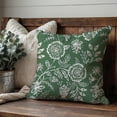 thumbnail image 3 of Jacobean Floral Throw Pillow Covers 18x18 Inch Green Vintage Cottage Outdoor Farmhouse Spring Decorations Decorative Throw Pillows Cases Set of 2 for Home Bed Living Room Couch Decor, 3 of 6