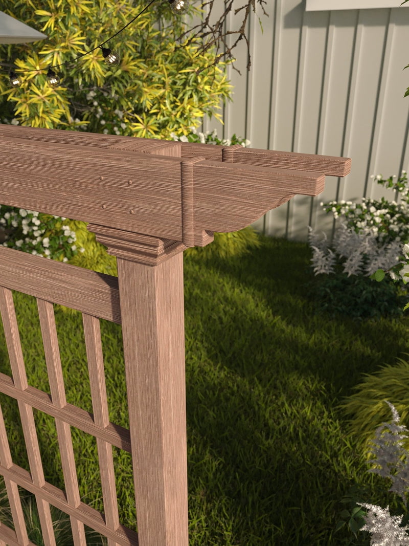 Vita 80" x 90" Colonial Composite Vinyl Trellis and Privacy Screen, Brown, VA84051