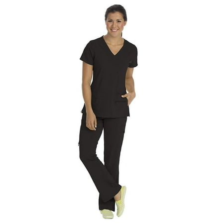 

Med Couture Activate Women s V-Neck Racerback Scrub Top & Yoga 1 Cargo Pocket Scrub Pant Set [XS - 3XL]