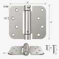 4 Inch Self Closing Door Hinge with 5/8'' Radius Corners, UL Listed