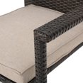 thumbnail image 5 of GDF Studio Westray Outdoor Wicker 5 Piece Folding Dining Set with Cushion, Multibrown and Beige, 5 of 15