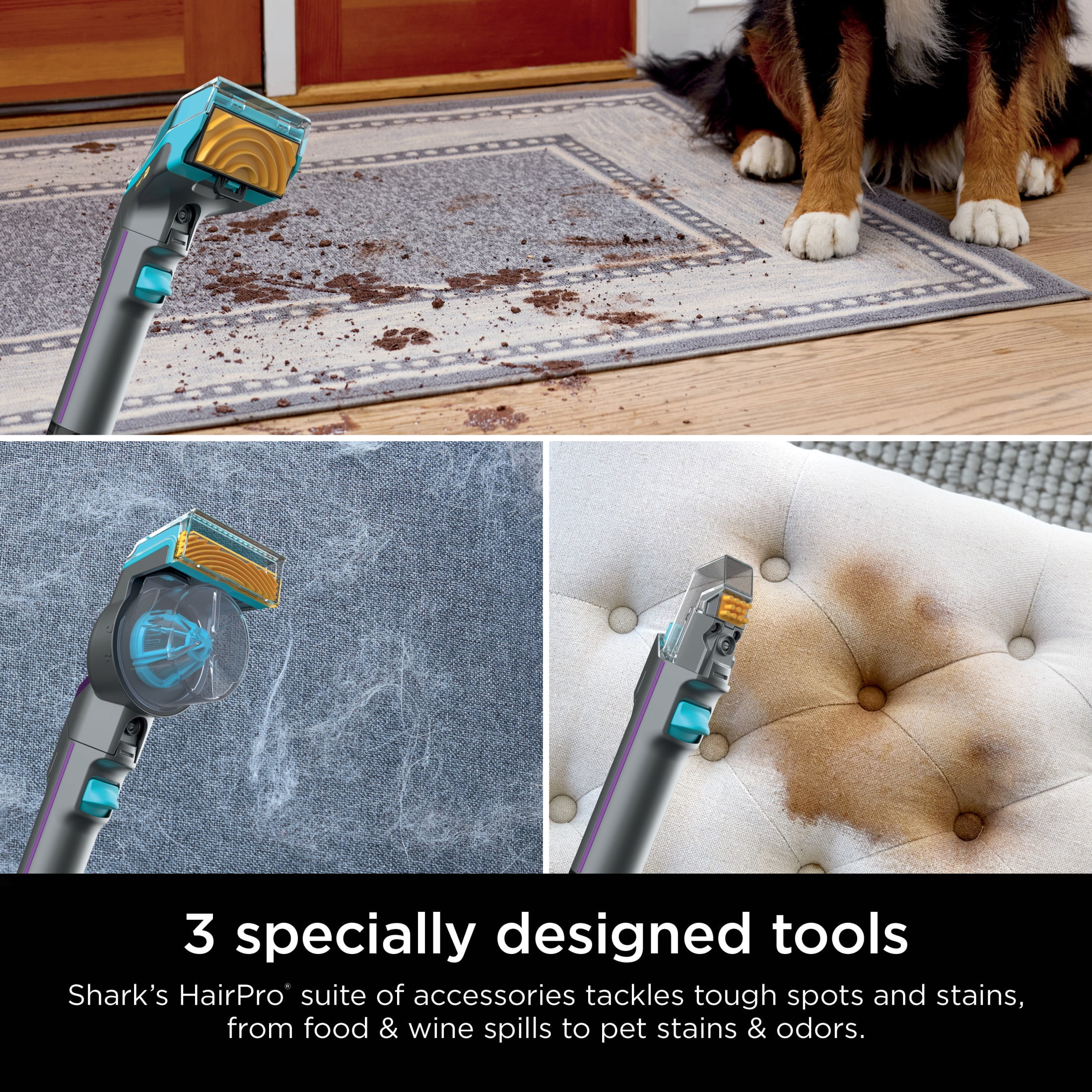 Shark StainStriker HairPro Portable Carpet, Upholstery & Rug Cleaner, Pet Friendly,Ultra-Powerful Stain & Odor Remover, 3 Tools, Cleaning Solutions, PX250 Dark Silver