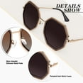 thumbnail image 4 of Sunier Square Sunglasses for Women Retro Polygon Metal Polarzied Shades UV Protection, 4 of 7