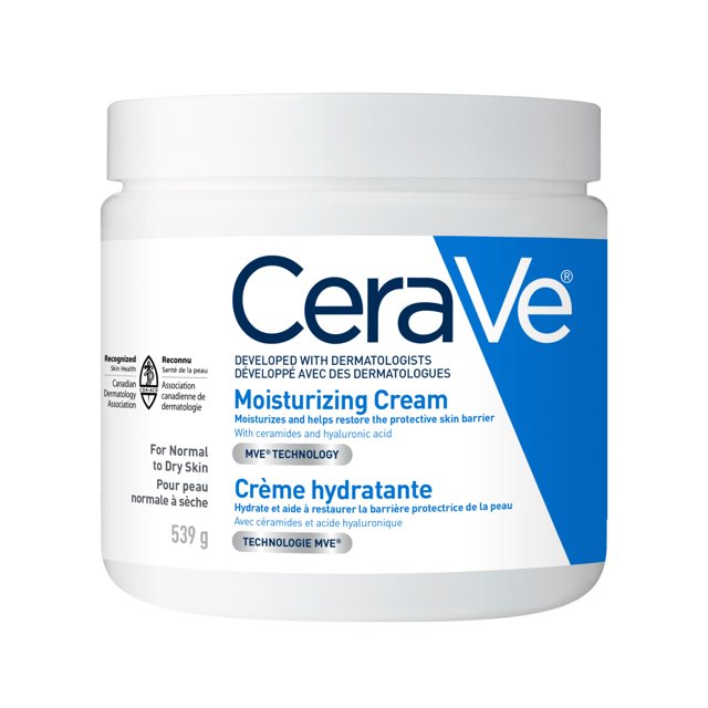 Crema Hidratante CeraVe, crema hidratante diaria para rostro, manos y cuerpo, para piel seca, con acido hialuronico y ceramidas, para mujeres y hombr