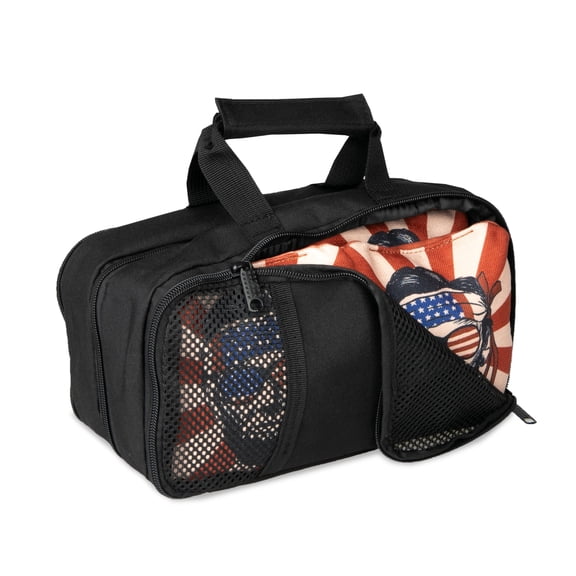 Cornhole Bag Carry Case - 8 Corn Hole Bag Carrying Case, Double Sided Mesh View Front Windows, Name Tag Slots, Carry Handle & Zippered Top Compatible with Zuca Bag Insert