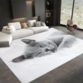 thumbnail image 3 of Washable Rug 6x9 ft Area Rug Animal Gray Cat Living Room Rug, Non Slip Machine Washble Rug Soft Low Pile Bedroom Rug Lightweight Rug Carpet for Home Dinning Room, 3 of 7