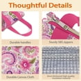 thumbnail image 4 of Pioneer Flower Floral Print Pattern Insulated Lunch Bag for Women & Adults,Large Portable Soft Cooler Lunch Bag,Thermal Food Storage Tote with Pearl Cotton,8.66L,8.75x5.75x9.5 Inch, 4 of 6