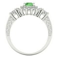 thumbnail image 4 of 1.6 ct Brilliant Round Cut Green Zircon 14k White Gold Halo Solitaire with Accents Bridal Wedding Engagement Promise Anniversary Ring for Women size 4.5, 4 of 7