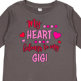 thumbnail image 4 of Inktastic My Heart Belongs to my Gigi Boys or Girls Long Sleeve Toddler T-Shirt, 4 of 5