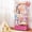 Pink, variant on Enogets Bamboo Closet Organizer, Freestanding Clothing Rack with Adjustable Hanging Rods & 2 Storage Baskets for Children's Bedroom