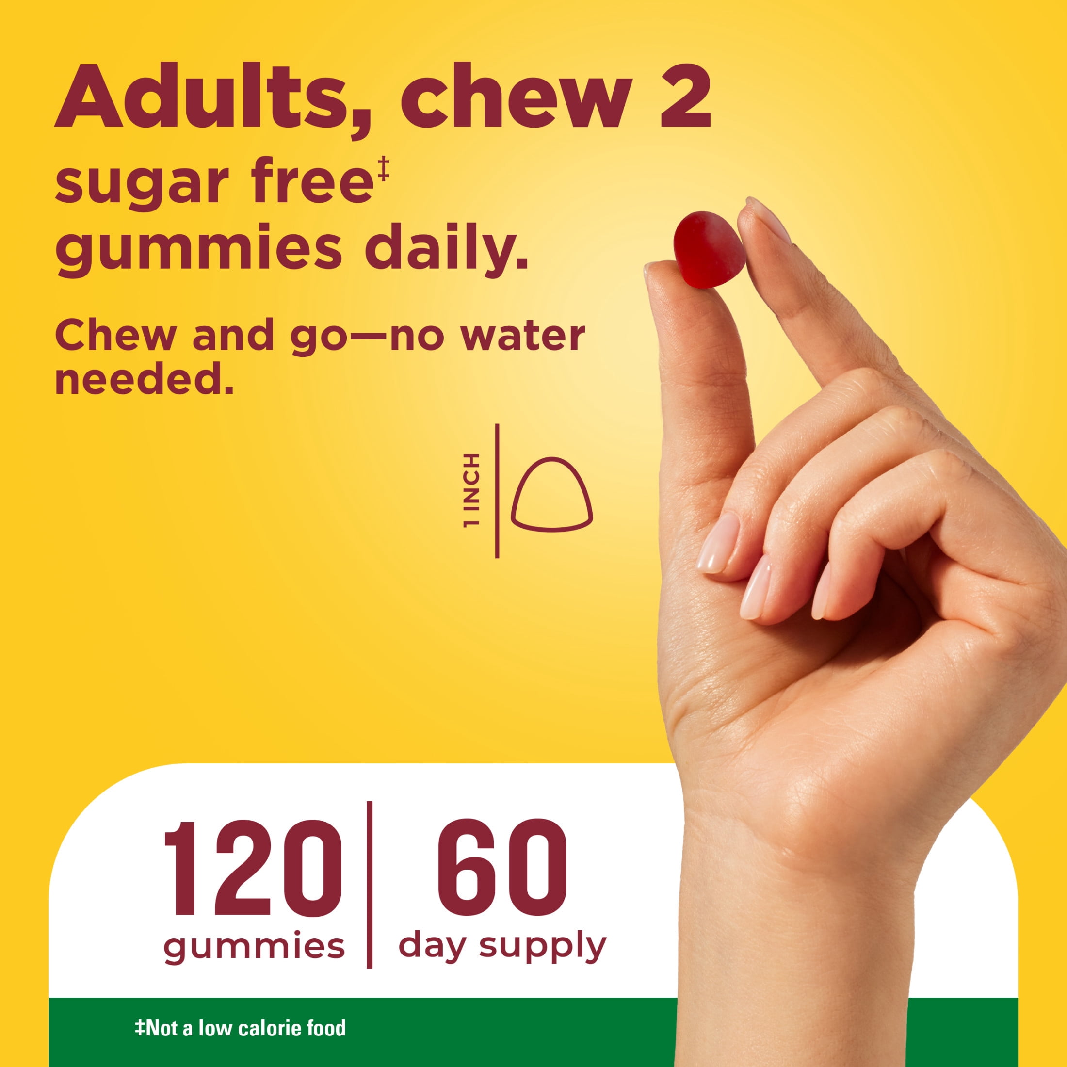 Nature Made Zero Sugar Energy Vitamin B12 Gummies, Sugar Free Gummies, 120 Count