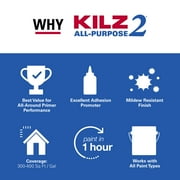 KILZ 2® All-Purpose Interior/Exterior Water-Based Stainblocking Primer, Quart