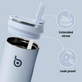 thumbnail image 3 of BOTTLE BOTTLE Insulated Water Bottle 24oz with Straw Lid and Handle for Sports Travel Gym Stainless Steel Water Bottles Double-Wall Vacuum Metal Leak Proof BPA-Free Light Blue, 3 of 7