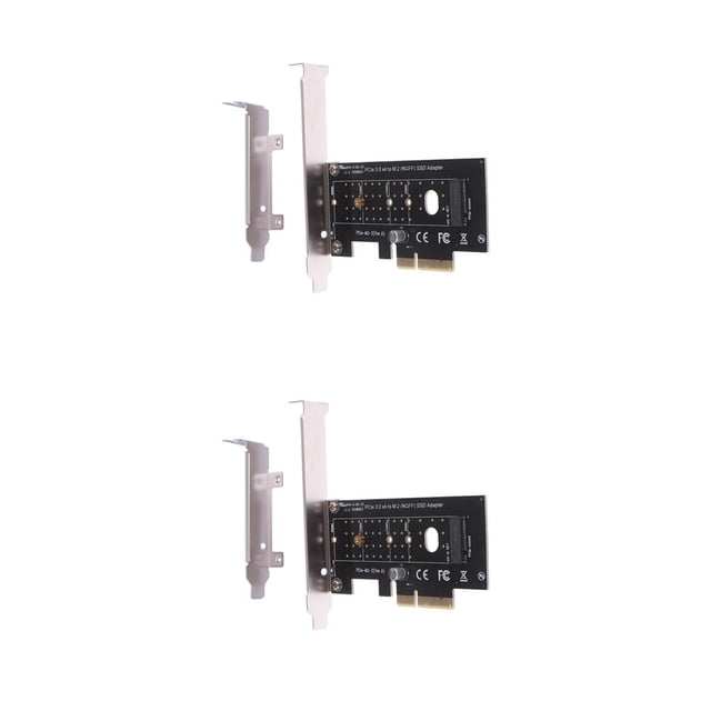 Matsuzay Adaptador NGFF PCI-E a M.2 Tarjeta de expansión PCI-E x4 a M.2 Adaptador NGFF Tarjeta vertical Extensor SSD con deflector 4U /4U 2U Doble 4 HE + 2 HE 2piezas