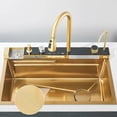 thumbnail image 4 of Gun Grey/Gunmetal/Brushed Gold Kitchen Sink Flying Rain Waterfall Kitchen Sink 304 Stainless Steel Waterfall Kitchen Sink Set, 4 of 11