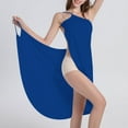 thumbnail image 4 of Ladies Sling Midi Dress Asymmetric Solid Color Slim Fit Backless Vacation Outfit, 4 of 7
