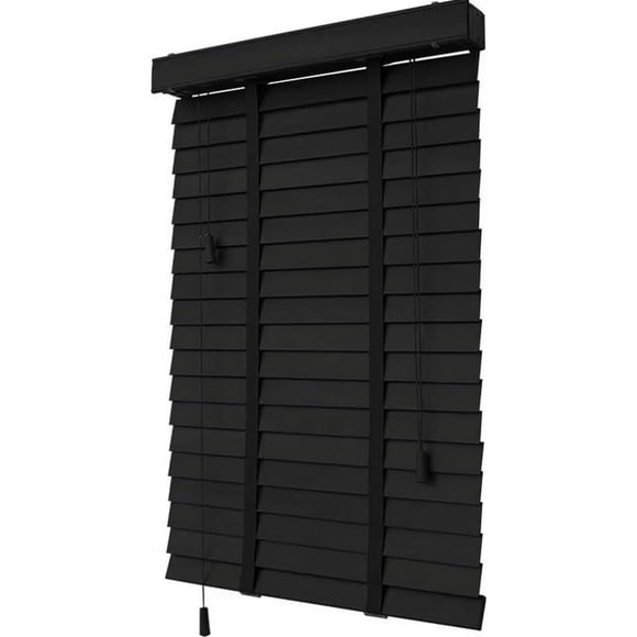 2" Slats Horizontal Venetian Blinds Wooden Window Shades Blackout Privacy Blinds W 20" 28" 35" 43" 48" 60" 64" 72" Indoor Blinds Cordless Camper Blinds for Windows(28" W x48 H)