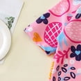 thumbnail image 4 of CAIVO Toddler Girls One-Piece Swimsuit Rash Guard Front Zip Tropical Print Short Sleeve Round Neck Swimwear Baby Kids Beach Bathing Suit, 4 of 7