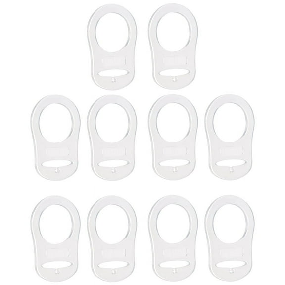 10 Pcs Button Silicone Ring Pacifier Holder Mannequin Clip Adapter Transparent