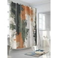 thumbnail image 2 of Vintage Sage Green Orange Shower Curtain Set, Waterproof Shower Curtains for Bathroom, Modern Abstract Art Washable Fabric Cloth Bath Curtain for Bathtub Decoration with Hooks 72x78 Inches, 2 of 4