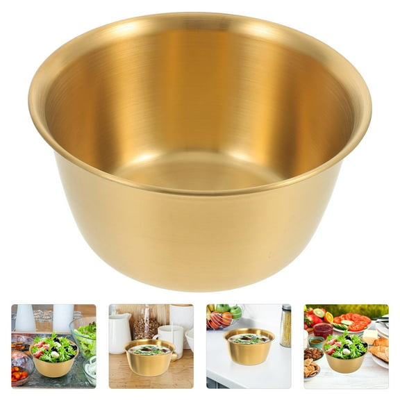 WRITWAA Stainless Steel Bowl Fruit Salad Bowl Golden 1Pack