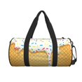 thumbnail image 2 of Sigee White Ice Cream Printed Multi-compartment Sports Gym Bag for Men and Women Large Capacity Travel Bag, Overnight Bag, 2 of 8