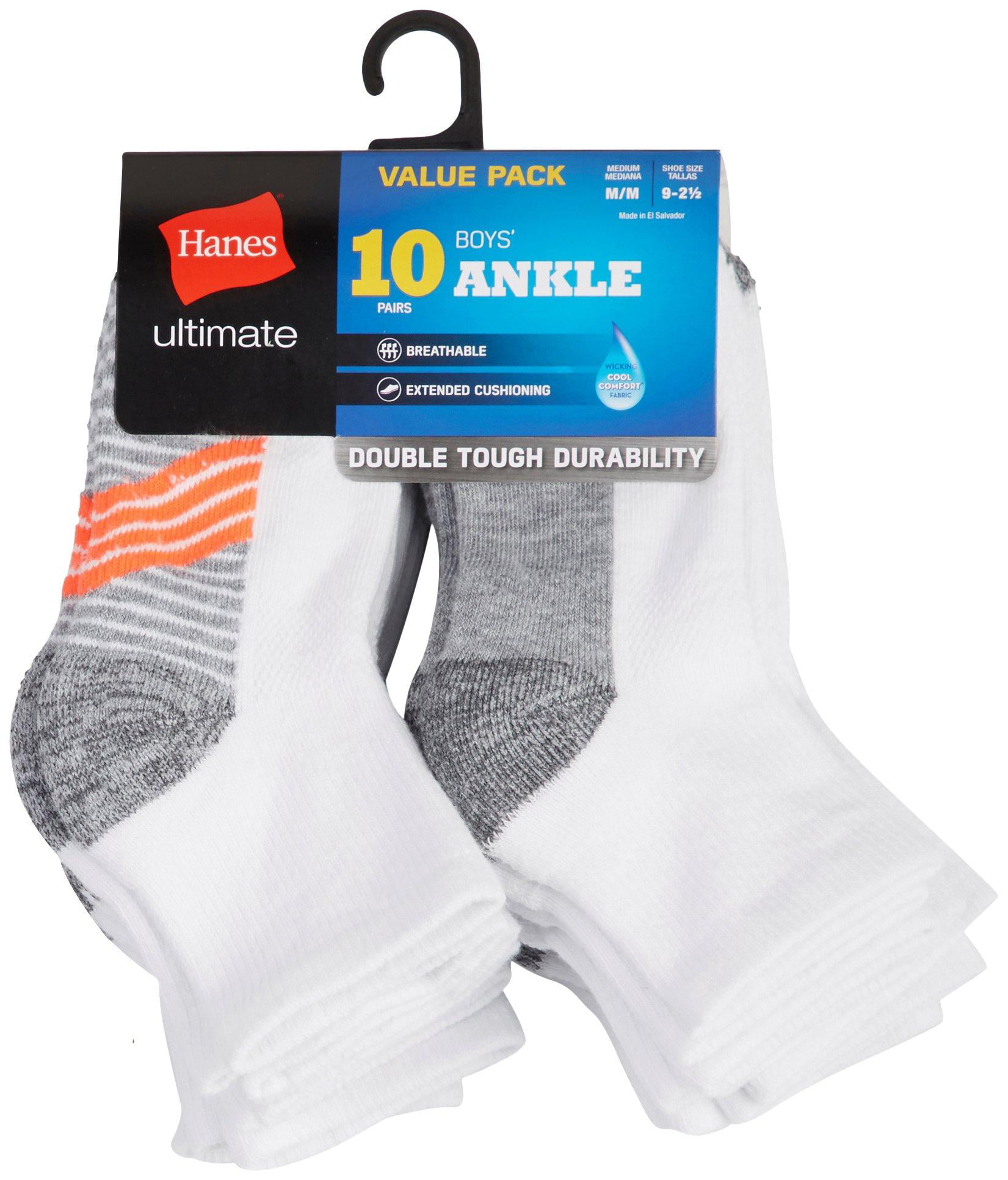 Hanes Boys 10-pk Comfort Blend Ankle Socks 