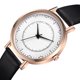 thumbnail image 1 of Reloj de pulsera redondo informal de moda Reloj de pulsera de cuarzo Correa de PU (Negro, oro rosa, blanco), 1 of 4