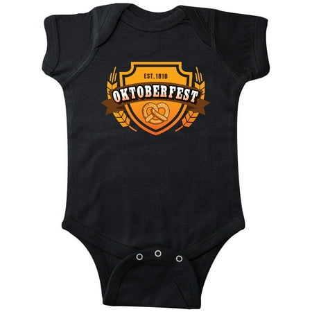 

Inktastic Oktoberfest Banner Shield with Pretzel Est 1810 Gift Baby Boy or Baby Girl Bodysuit