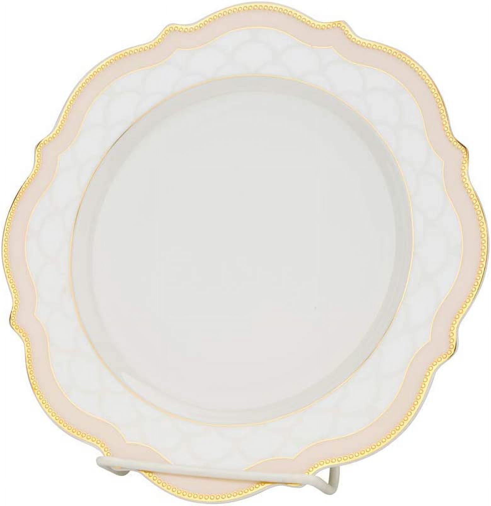 Joseph Seigh, Bone Porcelain Dinnerware Set w/Scalloped Curved Rim, Elegant Dinner Set, Dinner Plates, Soup Plates, Flat Plates, Tea Cups, Saucers, Set of - image 5 of 5