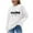 White, variant on Baggy Sweater for Women Funny Long Sleeve Casual Lightweight Crew Neck Knitted Graphic Pullover Tops (XL, Yellow)